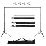 Backdrop Stand Kit 2x2m/6.6ft Adjustable Portable Photography Background Support Frame with Carry Bag for Photo Studio, Parties, Weddings & Events