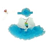 Build Your Bears Wardrobe Teddy Bear Clothes Tutu Dress and Headband fits Build a Bear (Blue)