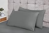 Lex’s Linens Extra Large Pillowcases – Grey Polycotton Bed Pillow Cover Pair 22″ × 31″ (55 × 78 cm) – Soft, Durable & Easy Care