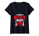Womens Little Cousin Biggest Fan, Baseball Players Happy To Me You V-Neck T-Shirt