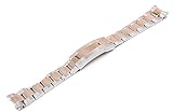 TIME WARRIOR Rolex 20MM Solid Two Tone Rose Gold Stainless Steel for Submariner, GMT-MASTER Watch Band Bracelet Strap W/Logo