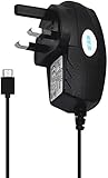 Vodafone Smart N10 Charger UK 3 Pin Mains Wall Plug Micro USB Charger for Vodafone Smart N10 (Micro Mains Charger) (Black)