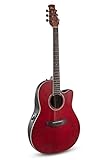 Applause E Akustikgitarre traditional AB24-2S Mid Cutaway ruby red satin