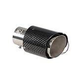Tail Pipe Car Throat Exhaust Tail Pipe Universal Exhaust Muffler Tip Real Carbon Fiber Racing Automobile Light Red Blue Flame Led Lamp Exhaust Muffler(Straight Blue Led)