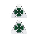 Alfa Romeo 21841 3D Sticker 2 Four-Leaf Clovers DX+SX, Green and White, Set of 2, 10 cm 21841