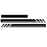 Side Body Stripes Hood Stickers Decals For VW Transporter T4 T5 T6 Campervan 3pcs (Black)