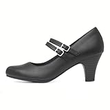 Lilley Womens Black Strap Court Shoe - Size 4 UK - Black