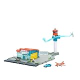 Matchbox Toy Car Playset, Takeoff Adventure Airport Set with Die-Cast Audi in 1:64 Scale, Plastic Plane, Take-Off & Landing Feature & Storage, JBW37