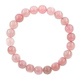 Ouubuuy Rose Quartz Bracelet 8mm Natural Pink Gemstone Bead Healing Crystal Bracelet for Women Mothers Day Gifts