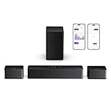 ULTIMEA 5.1 Surround Sound System, Sound Bar for TV, 3D Soundbar Home Theatre System with Adjustable Wireless Subwoofer and Rear Speakers, Bluetooth TV Virtual Surround Sound Speakers, Poseidon D50