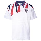 Score Draw England 1990 Inter Home Retro Shirt White/Red/Blue Large Polyester