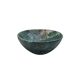 EDZZEL Green Jade Crystal Bowl Gemstone Bowl Hand Carved Altar Crystal Bowl Tray Dish Home Decor - 3 Inche