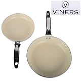 Viners 2-Piece Ceramic Interior Frying Pan Set, Black