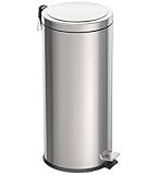 Tramontina 30L Pedal Bin – Stainless Steel Kitchen Waste Bin with Lid, Removable Inner Bucket, 29.5 cm Diameter x 65.5 cm Height, 94538130