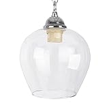 MiniSun | Classic Style Clear Glass Bell Dome Ceiling Light Shade | Pendant Lights, Home Décor & Improvement Essential | 180mm Shade Width