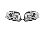 Set Headlights Compatible With Audi A3 8P 2003 2004 2005 2006 2007 2008 VP497 Headlamps Driver And Passenger Side TFL Headlight Assembly Projector Front Lights Car Lamps Chrome LHD