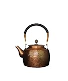 Kuiwisen Handmade Large Hammer Copper Pot Kettle Copper Stovetop Teapot 1.5mm Thick Pure Red Copper Handmade, 1700 ml - 2.42bl