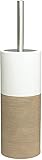 Sealskin Doppio Toilet Brush and Holder, Porcelain, Sand, 10.1 x 38.3 x 10.1 cm