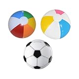 AYNKH 3Pcs Beach Balls Inflatable, 11-15 Inch Large Rainbow Swimming Pool Balls, Beach Football Pool Games Water Toys for Adult Kid Summer Holiday Party
