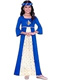 amscan 9906380 Kids Blue Medieval Royal Tudor Princess World Book Day Girls Fancy Dress Costume Age: 10-12 Years