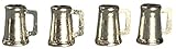 Melody Jane Dolls House 4 Pewter Beer Tankards Mugs Miniature 1:12 Scale Pub Bar Accessory
