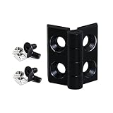 ECOLFE internal door hinges,gate hinges, Door Frame Black Metal Hinges with Screws and T-Nuts for Slotted Aluminium Extrusion Profiles 2020 3030 4040 Series (Size : 20s) (Size : 30s)