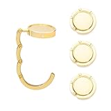 4 Pack Handbag Hooks for Tables – Foldable Bag Hook Holder – Portable Zinc Alloy Table Hook for Handbags Purses – Gold