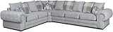 3 C 2 Corner Settee - Large Verona Left or Right Hand 6 Seater Sofa - Comfy Designer Scatter Back Cushions - Modular Dual Arm Corner Suites for Living Room Lounge Indoors Decor (Grey, Left Hand)