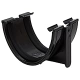 Polypipe Polyflow Deep Capacity [Black] Gutter Union RD502 for 117mmx 75mm PVCu Half Round deepline guttering Systems