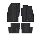 TRAVALL Rubber Car Mats (set of 4) compatible with Vauxhall Corsa (2014-2019) Heavy Duty Floor Mats Moulded Premium Mats Easy Clean Black with Clips - Anti Slip All-Weather Protection
