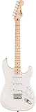 Squier by Fender Sonic Stratocaster HT Electric Guitar, Maple Fingerboard, White Pickguard, Arctic White, Comes with Free Virtual Lessons