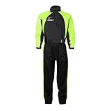 Zorax Hi-vis Yellow/Black XL Waterproof Windproof Motorbike Motorcycle Rain Suit Men Rainwear RainCoat, Carry Bag, Reflective Stripes