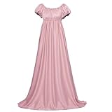 LyCosLynen Renaissance Dress Regency Dresses for Women Costume Empire Waist Ruffled Puff Sleeve Long Dress for Parties, Weddings and Gala