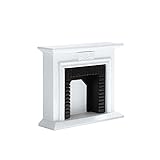 WANGCL Dolls House Fireplace White Mini Fireplace 1/12 Doll House Accessories Wooden Dolls House Furniture
