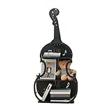 BZJPRFC Kids Creative Bookshelf,Floor Standing Magazines Organiser,Steel Guitar Shaped Bookcase,for Living Room Bedroom Office,Bearing Weight 100KG(Black)