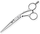 Kasho Silver Series Offset Hair Cutting Scissor, 6.5-Inch Length