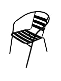 BE Furniture 2 x Black Metal Garden Chairs/Patio Chairs, Black Stacking Metal Chair X2