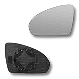 Less4spares Replacement Wing Mirror Glass Left Compatible with Smart Fortwo 2007-2014 CLIP-ON Passnager Near Side N/S Convex