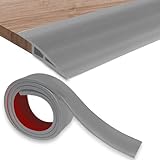 Storystore Floor Transition Strips, 35mm (W) x 1m (L) Self Adhesive Door Threshold Strips for Doorways, PVC Laminate to Vinyl Door Strip for Floor Joins Gaps Floor Carpet, Gray