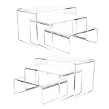 COONE 6 Pcs Acrylic Risers for Display, Showcase Clear Cake Stands Shelf for Candy Dessert Table Decorations (COOdipstand-1)