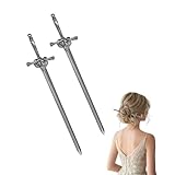 2 Pcs Metal Sword Hair Sticks Vintage Hair Chopsticks Simple and Elegant Hair Pins Sticks for Women and Girls Daily Wear