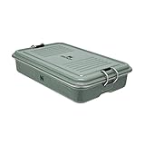 Stanley The Useful Classic Box 1.1L - Dishwasher Safe - Stainless Steel Lunch Box - Stackable Sandwich Box - BPA-Free - Secure Closure, Hammertone Green