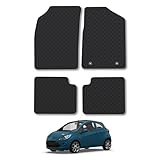 Ford KA (2013-2020) Rubber Car Mats Accessories Tailored Fit Compatible Accessory Waterproof Protection Non-Slip Floor Mats Full Coverage Durable Front Rear Set Coverage with Clips
