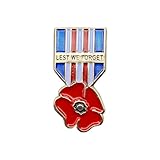 Red Poppy Badges and Pins Lest We Forget Remembrance Day Medal Decoration British Battle of Somme 1916