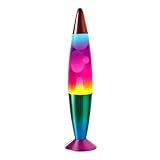 Global Gizmos 16” Rainbow Lava Lamp 40cm Tall | Retro Nostalgia | Relaxing Motion Wax Light | Decorative Illumination | Sensory Light