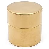 SyuRo Cylindrical Tea Caddy & Coffee Can Small - Brass - zen minded