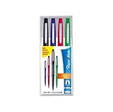 Paper Mate Flair Felt Tip Pens | Medium Point (0.7mm) | Assorted Business Colours | 4 Count Pouch