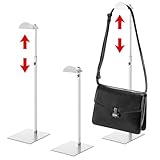 Hacaroa 3 Pack Purse Display Stand Stainless Steel, Adjustable Height Metal Handbag Holder Single Bag Jewelry Display Rack for Home, Boutique Store, Silver