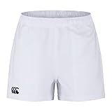 Canterbury Men's Players Drill Shorts | Rugby Shorts | CCC Logo Gym Shorts, White, L