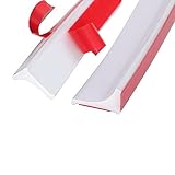 2M Silicone Shower Seal Strip,Bath Edging Sealing,Floor Threshold Water Barrier for Wet Room,Tile Edge Caulk Trim for Bathroom Bathtub,Countertop,Kitchen(20mmx12mm,Two Adhesive Backing)